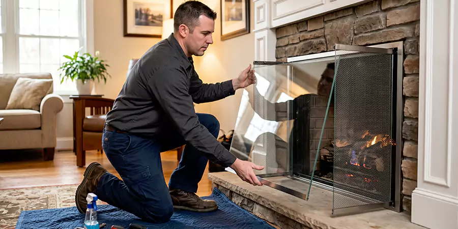 Fireplace Glass Panel and Screen Installation Torrance