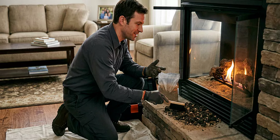 Sand and Embers for Gas Fireplace Torrance